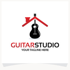 Sticker - Guitar Studio Logo Design Template Inspiration