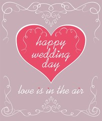 Sticker - Wedding pastel greeting card with vintage vignette and pink heart shape.jpg