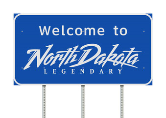welcome to north dakota road sign