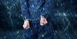 © ra2 studio - Stormy bad day concept with close handcuffed elegant man