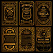 © Extezy - Vintage set retro cards. Template greeting card wedding invitation. Line calligraphic frames