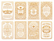 © Extezy - Vintage set retro cards. Template greeting card wedding invitation. Line calligraphic frames
