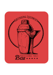 Sticker - illustration of bartending equipment