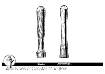 Poster - illustration of cocktail muddlers