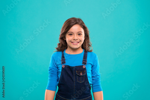 Pure Beauty Kid Girl Long Healthy Shiny Hair Wear Casual Clothes