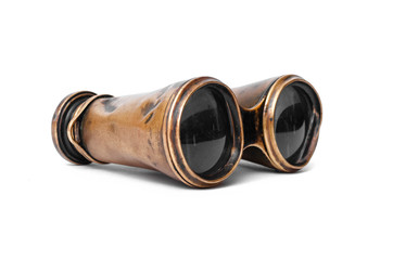 Sticker - Vintage binoculars isolated on the white background.