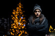 © eldarnurkovic - Night portrait of a sad woman feeling alone and depressed in winter.Winter depression and loneliness concept