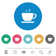 Poster - Cup of coffee flat round icons