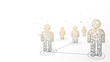 © pickup - Connecting people form lines, triangles and particle style design. Illustration vector
