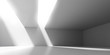 © nuchao - 3D stimulate of concrete interior space with sun light cast the shadow on the wall and floor,Perspective of minimal design architecture,3d rendering