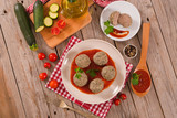 Fototapeta Kuchnia - Meatballs with tomato sauce.