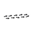 © sabelskaya - Vector abstract human boot, or sneakers shoe footprint track icon. Black silhoette of footwear footmarks. Hiking equipment or army outdoor footwear. Isolated illustration