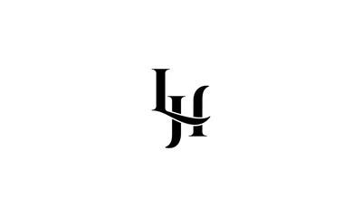 Initials L and H 5 letter vector image
