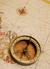 old map and compass