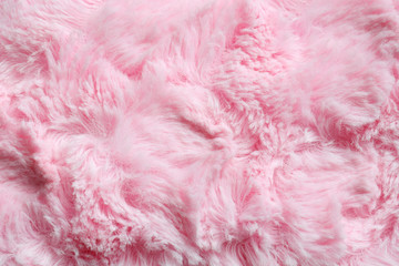 pink fur background. surface wool texture. copy space for your text