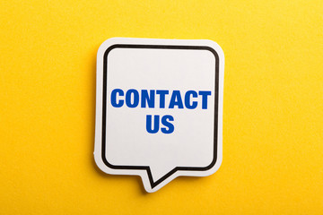 Contact Speech Bubble Isolated On Yellow