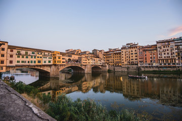 Ponte Vecchio over Arno river in Florence, Italy 