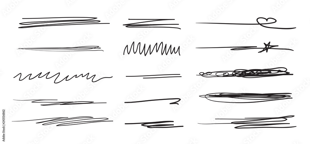 Backgrounds with array of lines. Stroke chaotic backdrops. Hand drawn patterns. Black and white illustration. Elements for posters and flyers - obrazy, fototapety, plakaty 