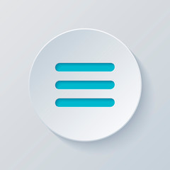 Wall Mural - Hamburger menu. Web icon. Cut circle with gray and blue layers.