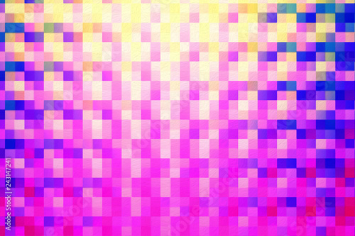 Fotografie, Obraz Abstract square blocks shapes gradient pattern background
