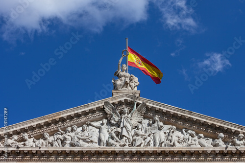 Fotografía Pediment of the National Library of Spain in Madrid