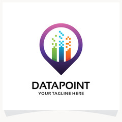 Sticker - Data Point Logo Design Template Inspiration