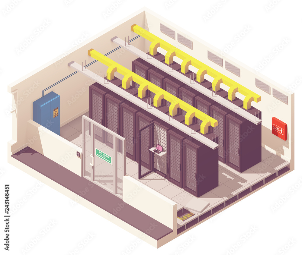 Server Room Bitmap Vector isometric server room Stock Vector | Adobe Stock