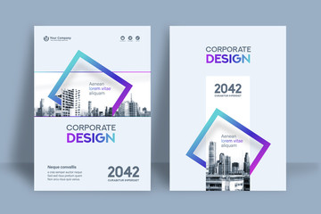 Wall Mural - city background business book cover design template