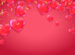 © Sompong - Valentine's Day background on red. Vector illustration. Cute love banner or greeting card