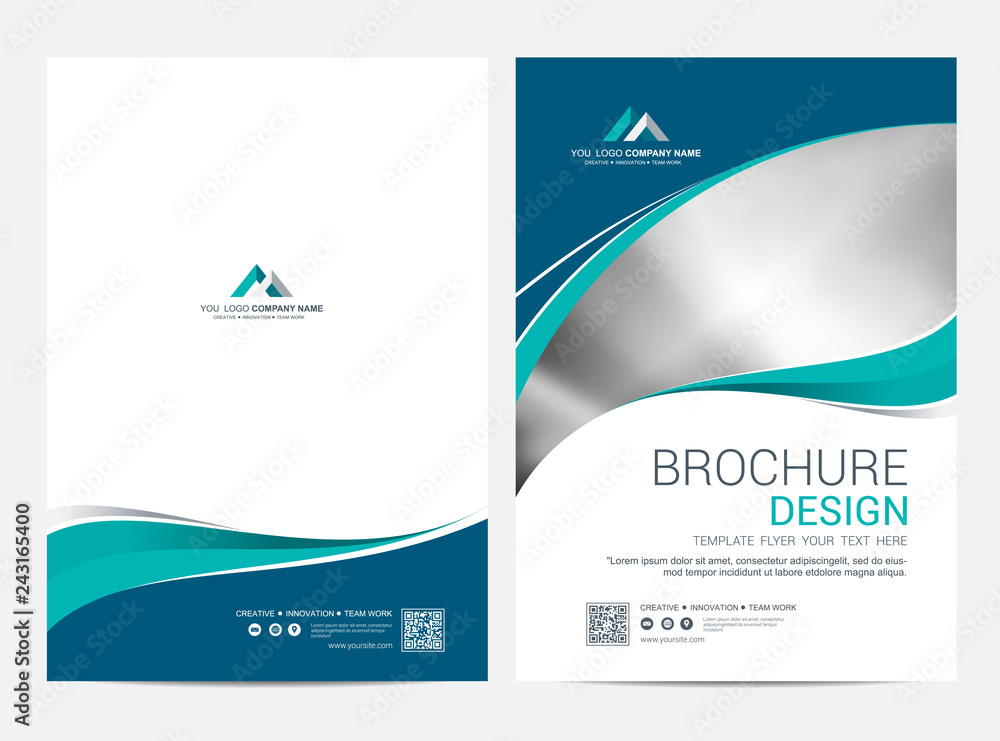 Brochure template flyer design vector background - obrazy, fototapety, plakaty 