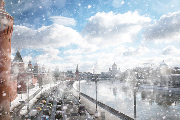 Winter landscape in the Russian capital Moscow