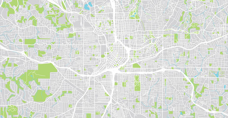 Urban vector city map of Atlanta, Georgia, United States of America