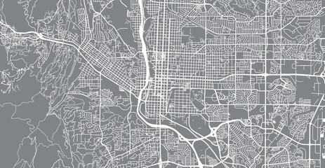 Urban vector city map of Colorado Springs, Colorado, United States of America