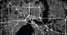 Urban Vector City Map Of Jacksonville, Florida, United States Of America
