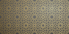 Islamic Ornament Vector , Persian Motiff . 3d Ramadan Islamic Round Pattern Elements . Geometric Circular Ornamental Arabic Symbol Vector . Gold Background