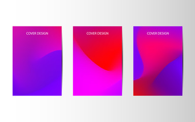 Wall Mural - Minimal covers design. Abstract creative templates, cards, color covers set. Geometric design, liquids, shapes. Vector illustrations