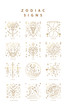Set of zodiac signs, Icons, and Symbols. Horoscrope Signs in Vector