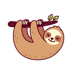 Wall Mural - cute hanging sloth