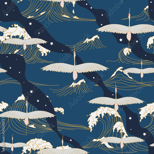 bialy-japonski-bocian-leci-nad-nocnym-morzem-swietny-projekt-do-wszelkich-celow-nocne-niebo-z-gwiazdami-i-blekitnego-morza-ilustra