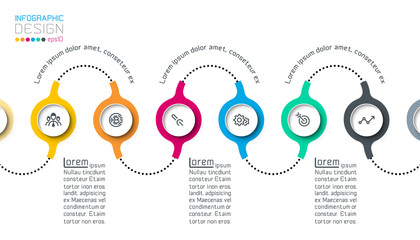 Wall Mural - Circle label infographic with step by steps.