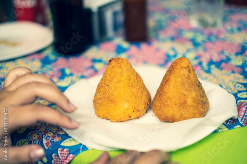 Fotografie, Tablou Brazilian chicken croquette coxinha