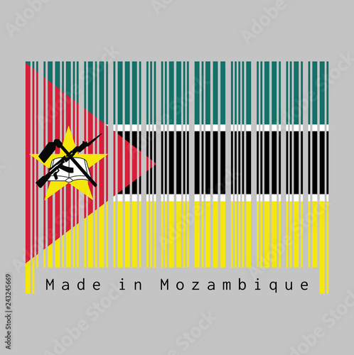 pics Triangle Red Black Yellow White Green Flag https stock adobe com images barcode set the color of mozambique flag horizontal green black yellow and small white white red triangle bearing the yellow star an ak 47 243245669 start checkout 1 content id 243245669