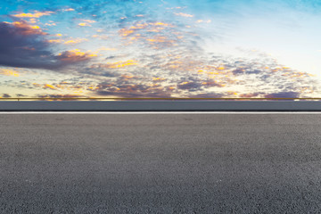 Air highway asphalt road and beautiful sky scenery