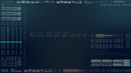 Leinwandbilder - Futuristic motion graphic user interface head up display screen with digital data city map telemetry information display for digital background computer desktop display screen