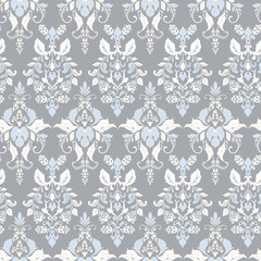  Vector floral wallpaper. Classic Baroque floral ornament. Seamless vintage pattern