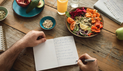 Wall Mural - Healthy lifestyle diet food Man healthy food