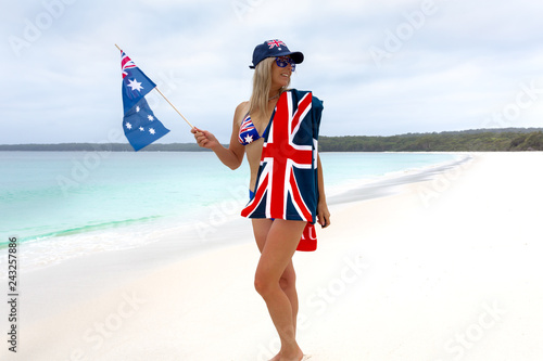 Obraz na PCV Aussie Aussie Aussie dziewczyna patriotyczna