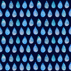 Wall Mural - Watercolor Seamless pattern of drops.