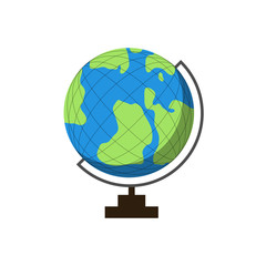 Wall Mural - globe earth in flat design on empty background