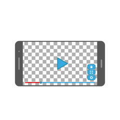 Wall Mural - Phone video player on white background in flat style